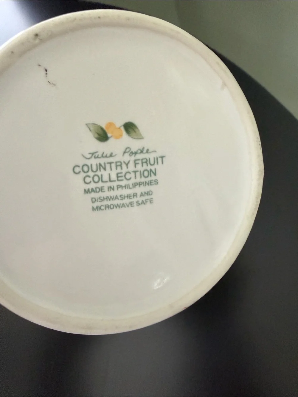 Avon Julia Pople Country Fruit Collection Apple Decorated Ceramic Creamer